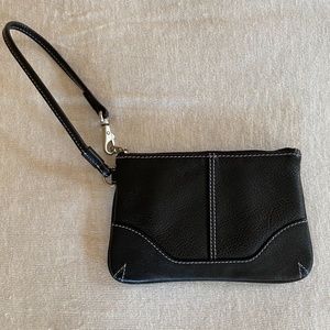 Black Leather Wristlet